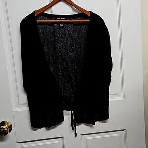 LANE BRYANT Women’s Black Cardigan Shrug tie front size 18/20